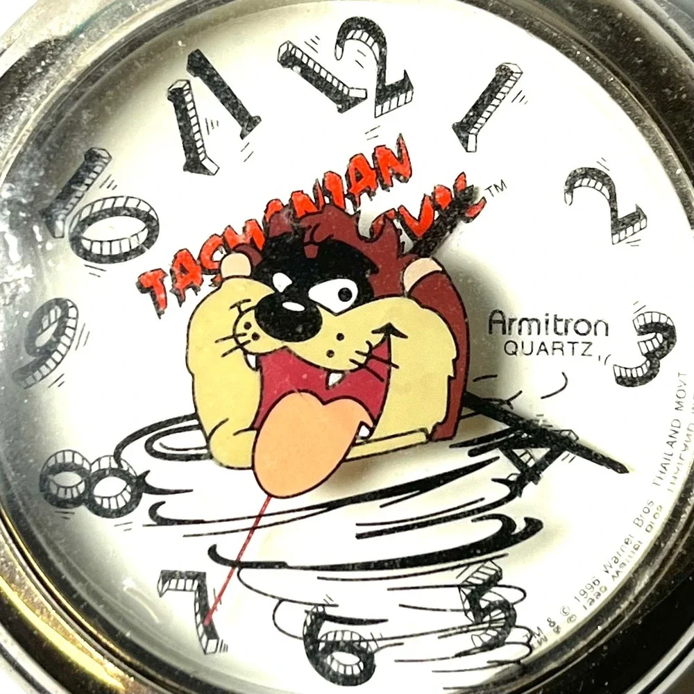 Armitron Looney Tunes Tasmanian Devil Taz Clip On Pocket Watch Warner Brothers